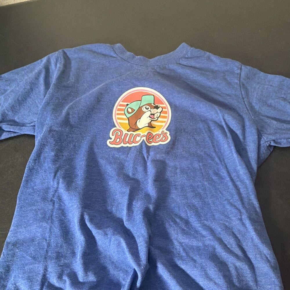 Buc-ee's Youth YM Blue Double-Sided Logo Graphic Crew Neck T-Shirt